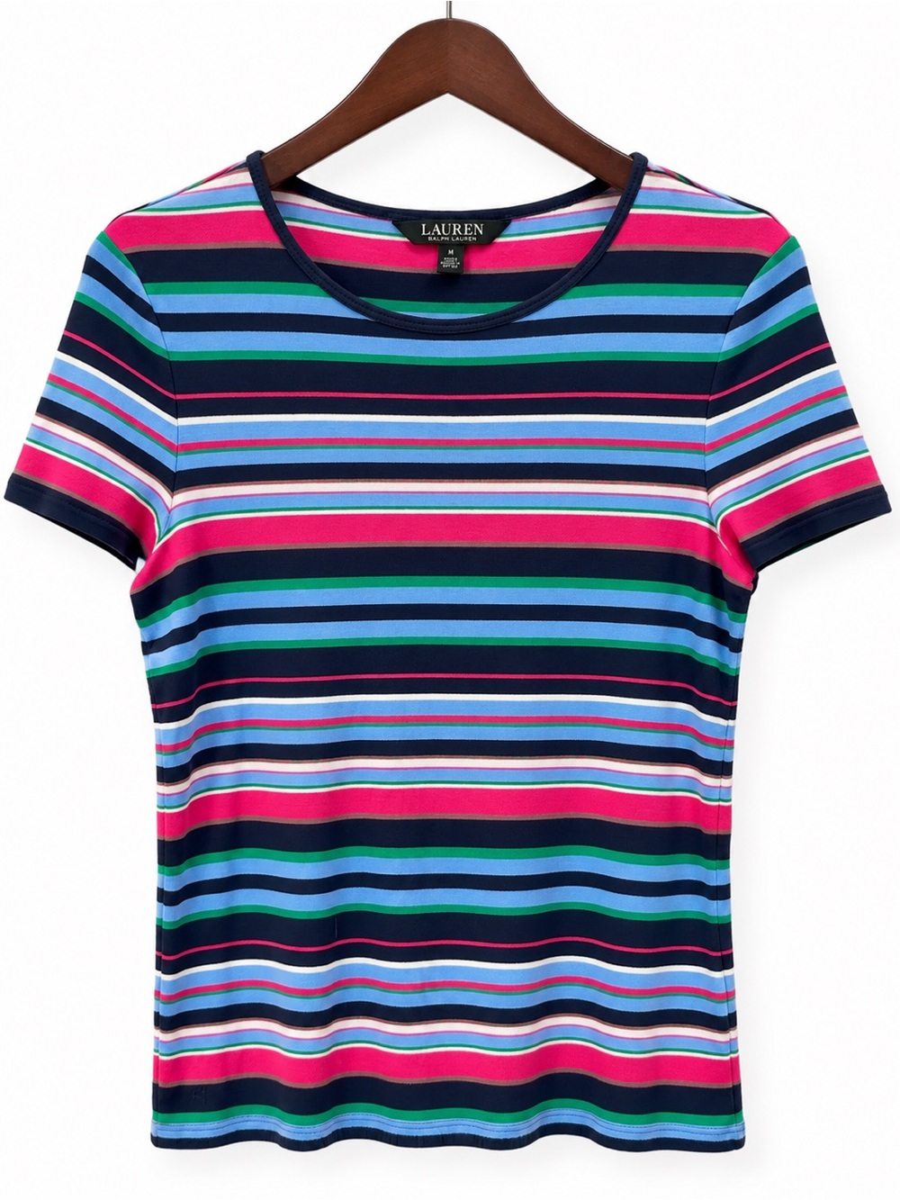 Lauren Ralph Lauren Navy Multicolor Stripe Tee